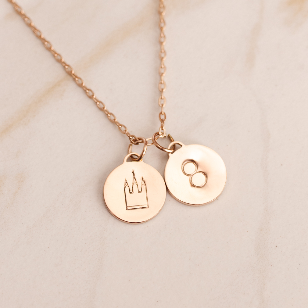 Stamped Baptism Day 8 Charm Necklace - LDP-EIGHT-STAMP