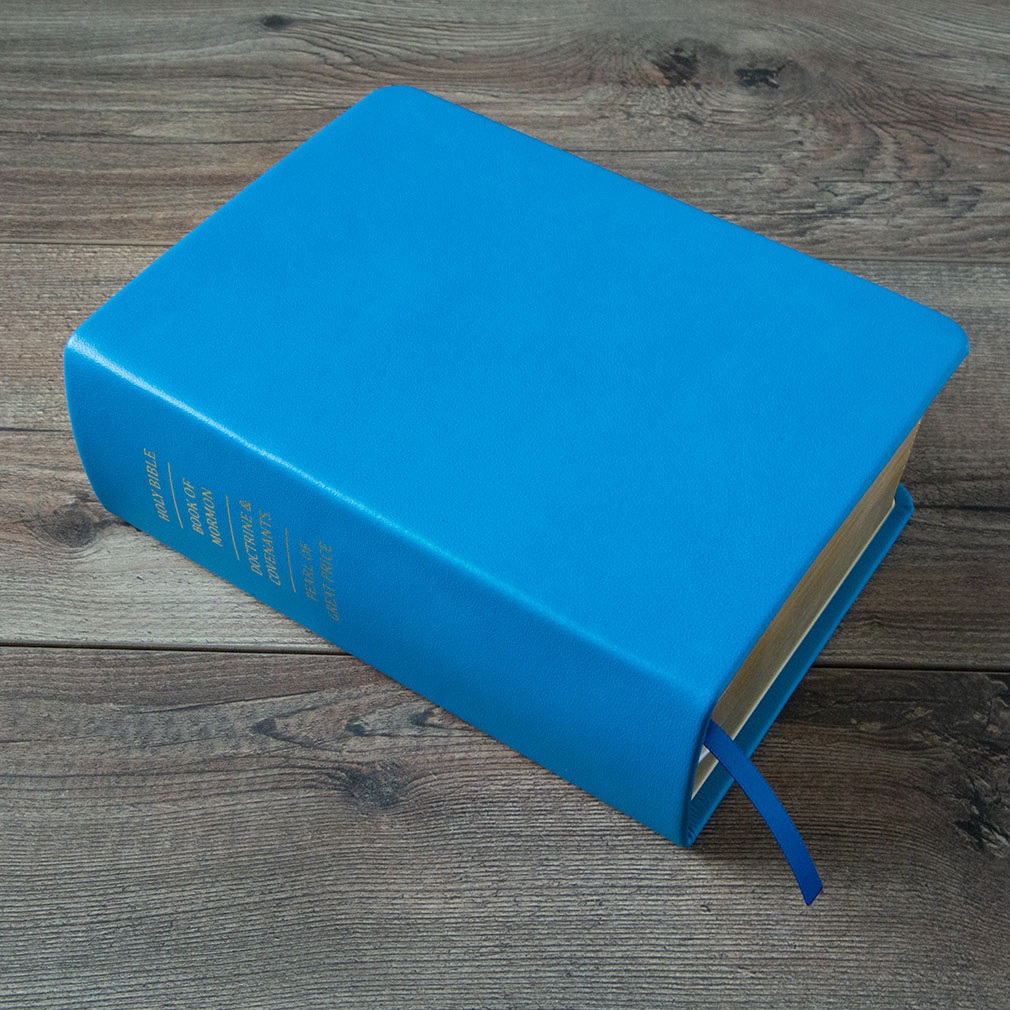 Hand-Bound Genuine Leather Quad - Aqua Blue - LDP-HB-RQ-ABL