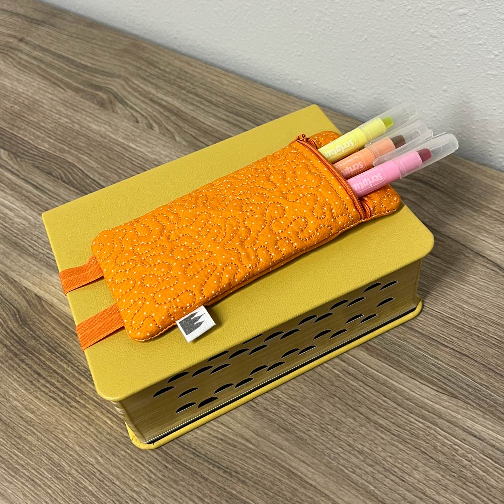 Small Scripture Pencil Pouch - Orange - BF-LDP-POUCH-SM-ORANGE