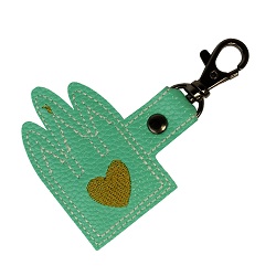 Stitched Temple Keychain - Teal 