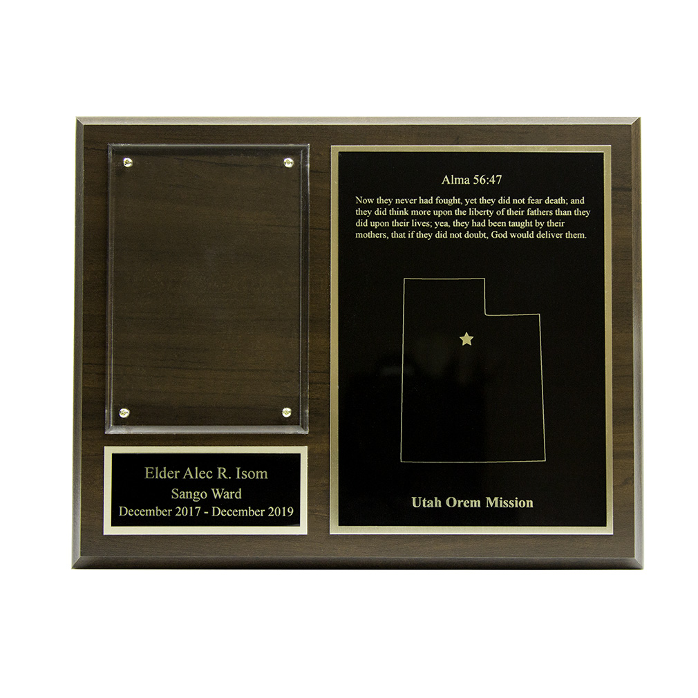 Missionary Plaque 8x10 - Two Plates, Gold/Silver - LDP-MP8x10-2