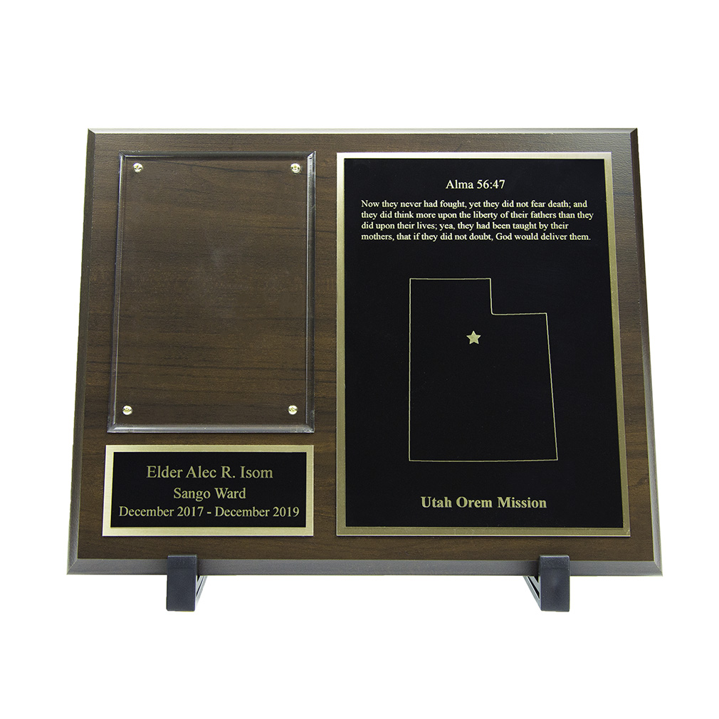 Missionary Plaque 8x10 - Two Plates, Gold/Silver - LDP-MP8x10-2