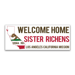 Flag & State Missionary Welcome Home Banner lds missionary banner, borders missionary banner, borders missionary poster, borders mission poster, state or country outline missionary banner