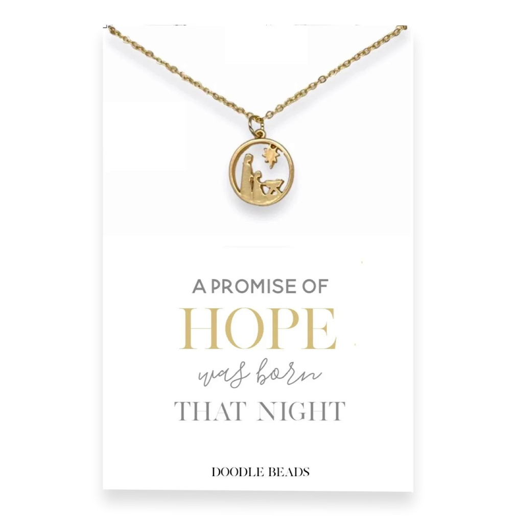 Gold Nativity Charm Necklace - DBS-MC11G