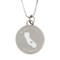 My Heart Is In State Necklace - Silver 