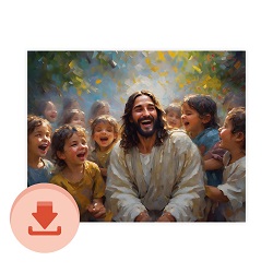 Jesus Loved the Little Children - Digital Download Art digital download, printable art, lds art, jesus art
