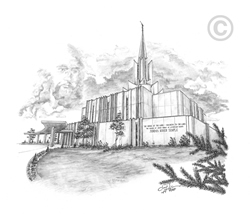 Jordan River Utah Temple - Sketch 