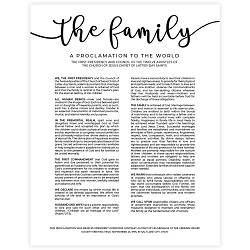 Modern Family Proclamation - Framed/Unframed framed family proclamations, framed lds proclamations, framed lds family proclamations, family proclamation