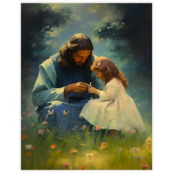 The Color of Butterfly Wings - Framed/Unframed Wall Art lds art, jesus lds art, framed lds art, lds artwork, lds wall art, jesus christ lds art