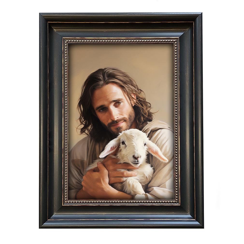 The Shepherds Embrace - Framed Wall Art lds art, jesus lds art, framed lds art, lds artwork, lds wall art, jesus christ lds art