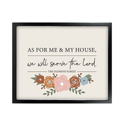 As For Me and My House Floral Wall Art - Black wall art, word art, floral art, floral wall art, floral word art, scripture art, scripture quote, quote art