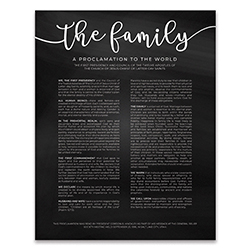 Chalkboard Family Proclamation - Framed/Unframed framed family proclamations, framed lds proclamations, framed lds family proclamations, family proclamation