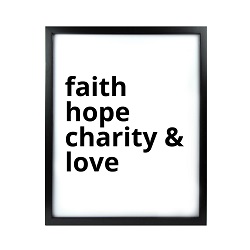 Faith Hope Charity & Love LDS Quote Wall Art - Modern Faith Hope Charity & Love LDS Quote Wall Art, lds quote wall art, lds wall art, framed lds quote, word art