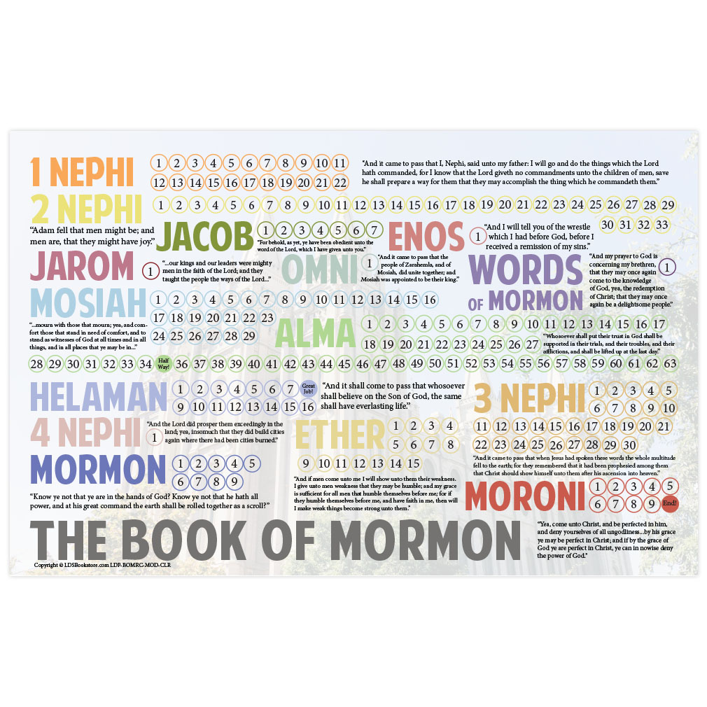 Book of Mormon Reading Chart Poster - Modern book of mormon reading chart, book of mormon poster, book of mormon reading chart poster, book of mormon tracker, book of mormon art