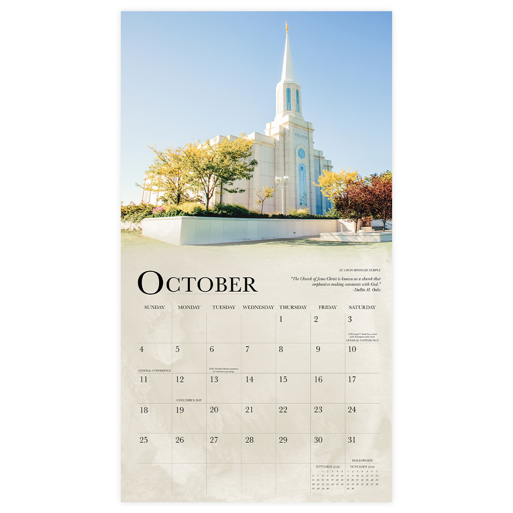 Sacred Temples 2026 Calendar - LDP-TWC-2026