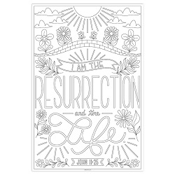 I Am the Resurrection and the Life Giant Coloring Poster easter coloring poster, easter coloring page, easter activity, 
