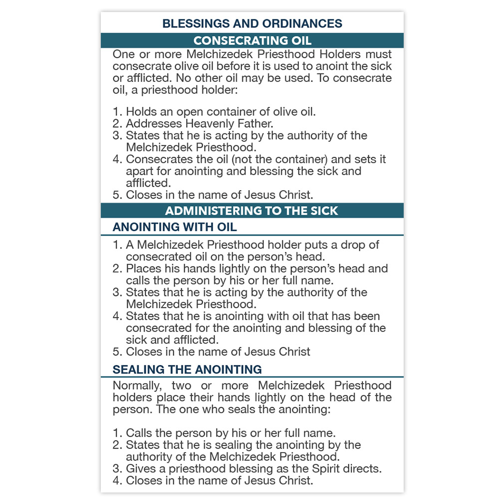Pocket Priesthood Ordinance Card - LDP-CRD226