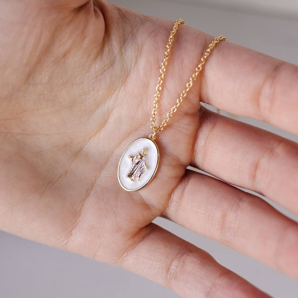 Enamel Christus Pendant Necklace - LDP-CHRIST-ENM