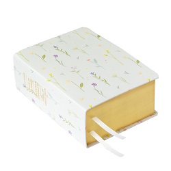 Hand-Bound Genuine Leather Quad - Farmhouse Flowers flowers, flower scriptures, flower pattern, farmhouse pattern, farmhouse scriptures, pattern scriptures, patterned scriptures, cottagecore, lds scriptures, scriptures