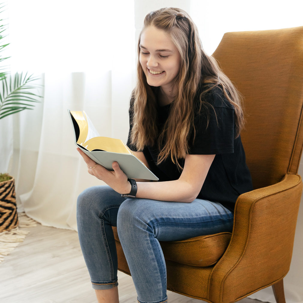 Hand-Bound Genuine Leather Quad - Baby Blue - LDP-HB-RQ-BBL