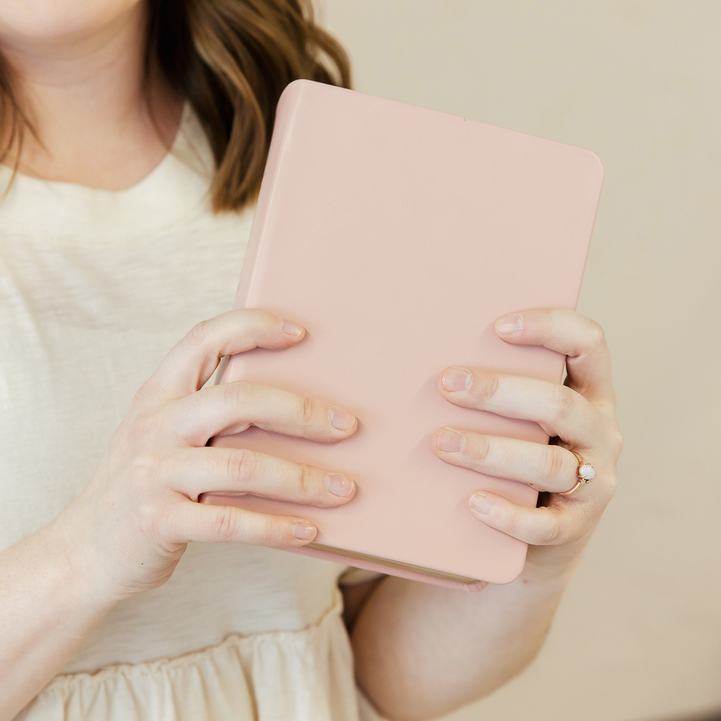 Hand-Bound Genuine Leather Quad - Blush Pink - LDP-HB-RQ-BPK