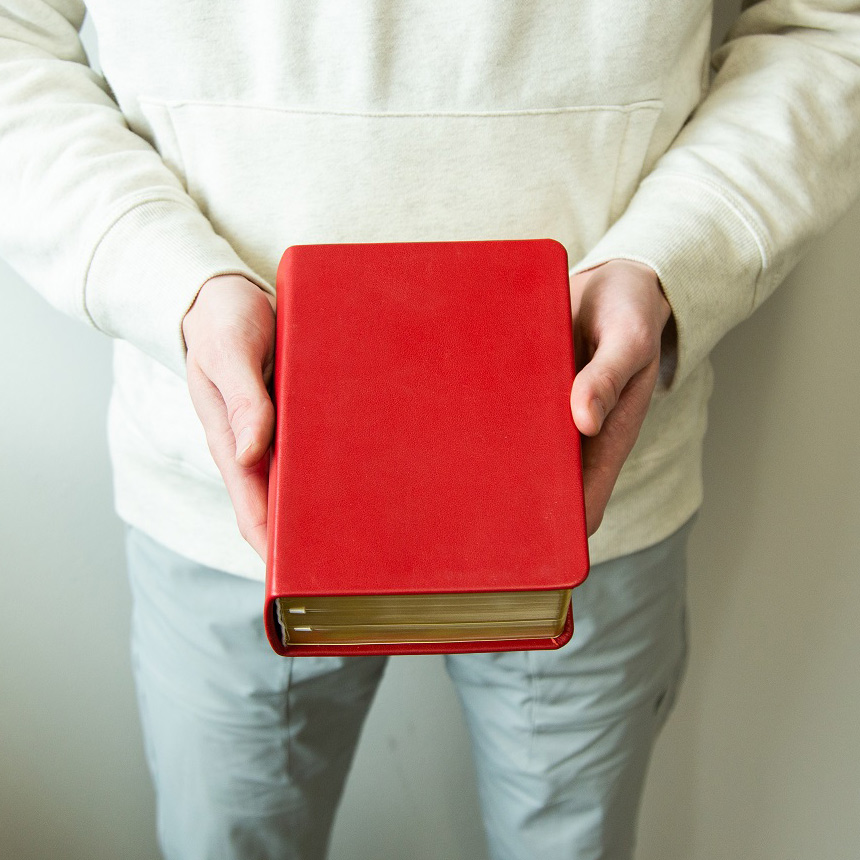 Hand-Bound Genuine Leather Quad - Cherry Red - LDP-HB-RQ-CHR
