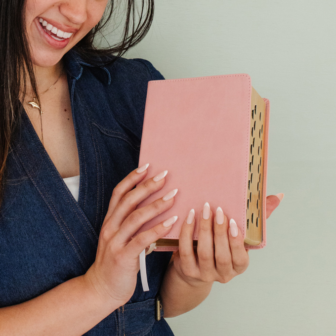 Hand-Bound Simulated Leather Quad - Petal Pink - LDP-HB-RQ-PP