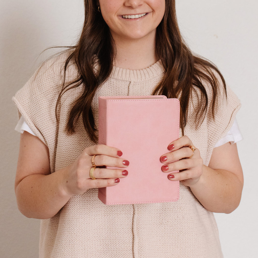 Hand-Bound Simulated Leather Quad - Petal Pink - LDP-HB-RQ-PP