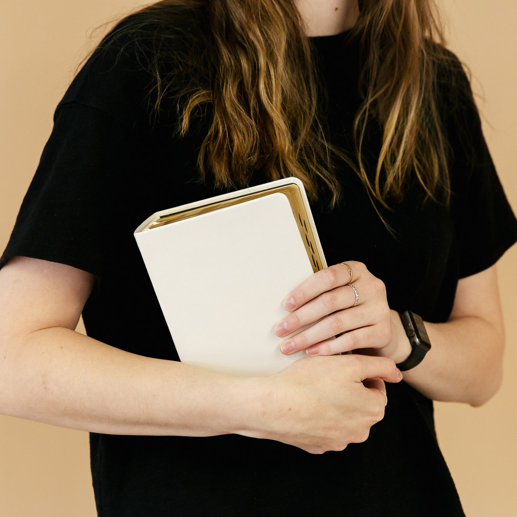 Hand-Bound Genuine Leather Quad - White - LDP-HB-RQ-WHT