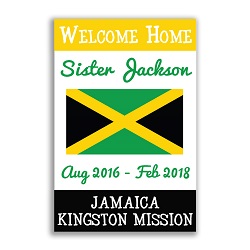Handheld Flag Missionary Welcome Home Sign - Sister lds missionary banner, flag missionary banner, flag missionary poster, homecoming flag mission poster, LDS Sister mission home banner