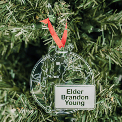 World Elder Mission Ornament - Acrylic elder missionary ornament, elder mission ornament, lds mission ornament