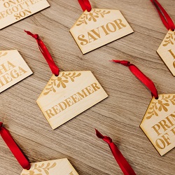 Names of Jesus Tag Ornament Set - 12 Piece 