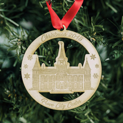 LDS Temple Ornament - Wood LDS temple ornament, Christmas temple ornament, personalized LDS Christmas gift, engraved wood ornament, custom temple décor, holiday LDS décor