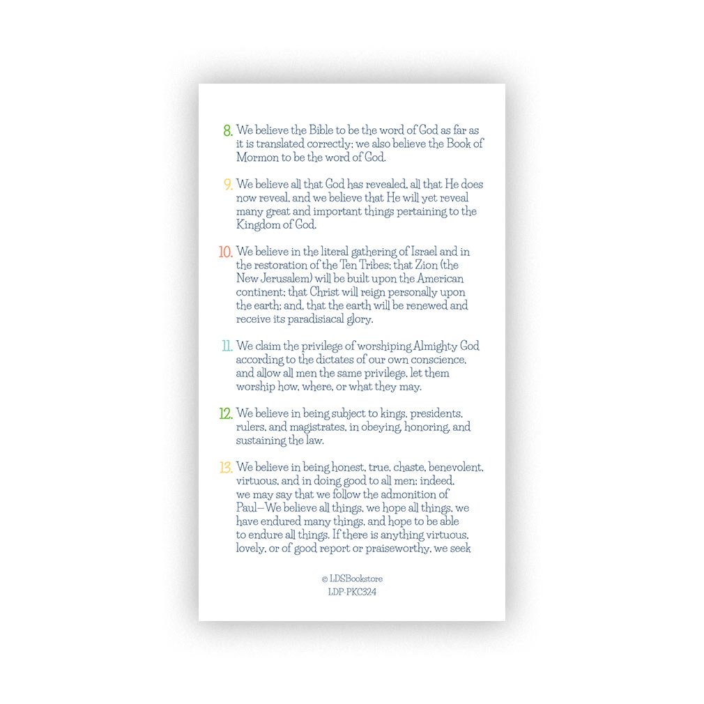Articles of Faith Pocket Card - Kids - LDP-PKC324
