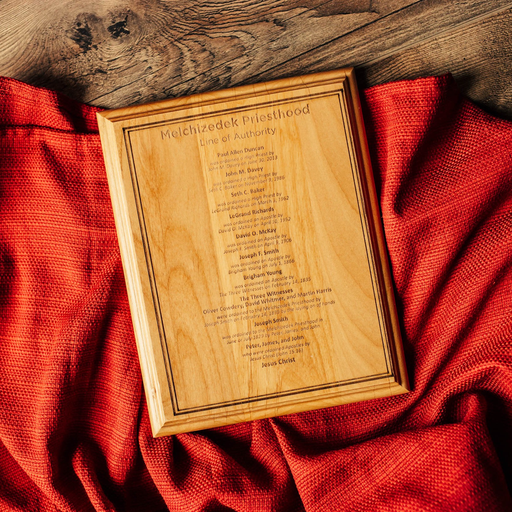 Priesthood Line of Authority Wood Plaque - LDP-PLQ100