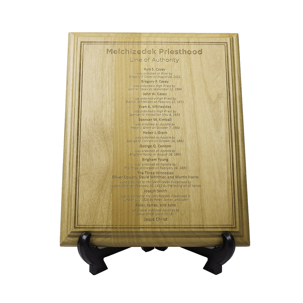 Priesthood Line of Authority Wood Plaque - LDP-PLQ100
