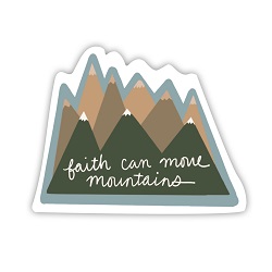 Faith Can Move Mountains Vinyl Sticker faith can move mountains sticker, lds scripture sticker, lds water bottle sticker, lds laptop sticker, lds vinyl stickers