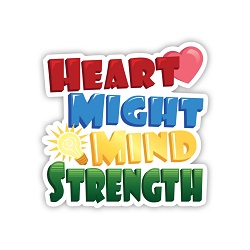 Heart Might Mind Strength Vinyl Sticker lds missionary sticker sticker, lds scripture sticker, lds water bottle sticker, lds laptop sticker, lds vinyl stickers