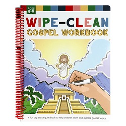 Wipe-Clean Gospel Workbook - Ages 3-5 lds quiet book, lds activity book, lds history book, lds childrens book