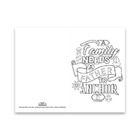 Fathers Day Coloring Card - A Family Needs a Father - Digital Download free fathers day card, printable fathers day card, 
