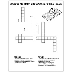 Basic Book of Mormon Crossword Puzzle - Digital Download book of mormon crossword puzzle, book of mormon activity page, lds activity pages, lds activity page, printable book of mormon crossword puzzle