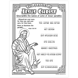 The Parables of Jesus Christ Activity Page - Digital Download come follow me coloring page, free lds coloring page, new testament coloring page, jesus coloring page