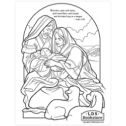 Holy Family Nativity Coloring Page - Digital Download free lds coloring page, nativity coloring page, christmas coloring page, come follow me coloring page