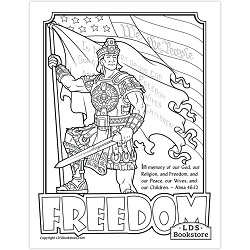 Title of Liberty Freedom Coloring Page - Digital Download lds fourth of july coloring page, lds fourth of july printable, lds title of liberty coloring page, title of liberty coloring page, lds july 4