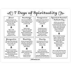 7 Days of Spirituality - Digital Download lds printable, spirituality, develop spirituality, spiritual growth, spiritual growth printable, lds spiritual growth printable