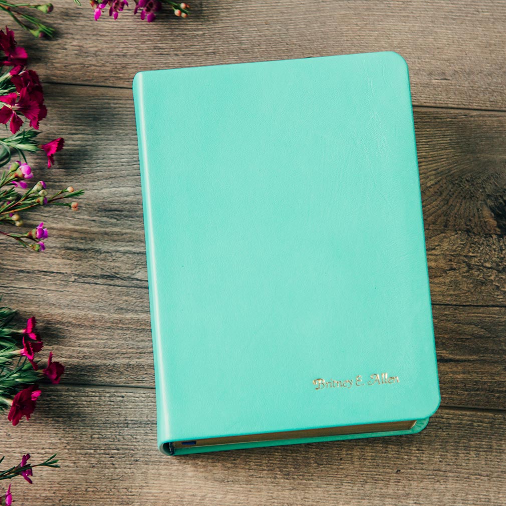 Hand-Bound Genuine Leather Quad - Light Turquoise - LDP-HB-RQ-LTQ