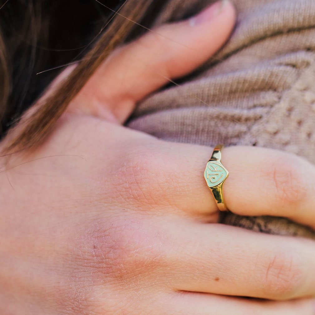 Mint &amp; Gold CTR Ring - Classic - RM-C18979