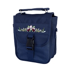 Scripture Bag - Blue Floral large scripture case, blue scripture case, leather scripture case