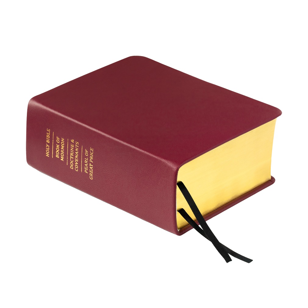 Pre-Made Hand-Bound Genuine Leather Quad - Red Plum, Black Ribbons - LDP-HB-RQ-RDP-PM-BLK