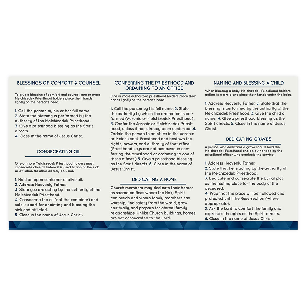 Tri-Fold Priesthood Ordinance Card - LDP-CRD225
